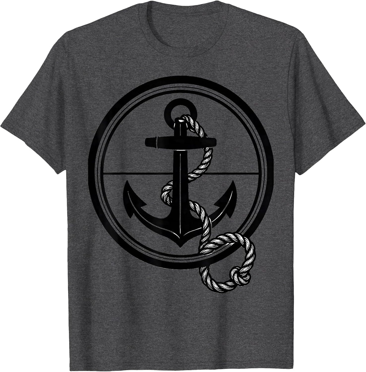 Men's Nautical Anchor Insignia Sarcastic Captain Humor Gift T-Shirt - Dark Heather Grey