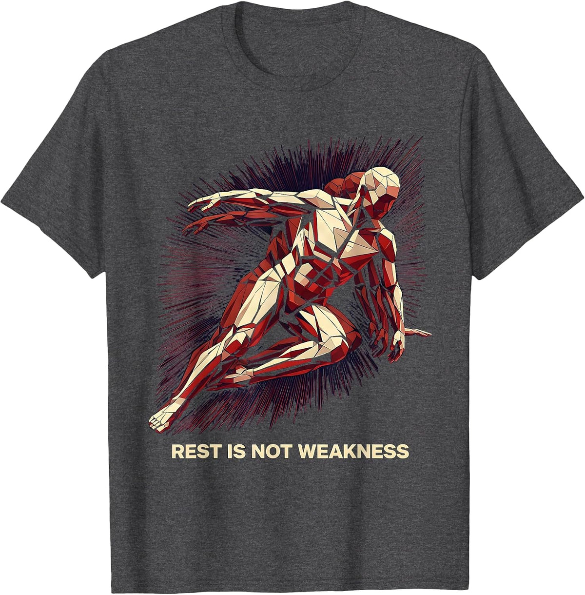 Rest Is Not Weakness Mental Health Matters Design T-Shirt - Dark Heather Grey