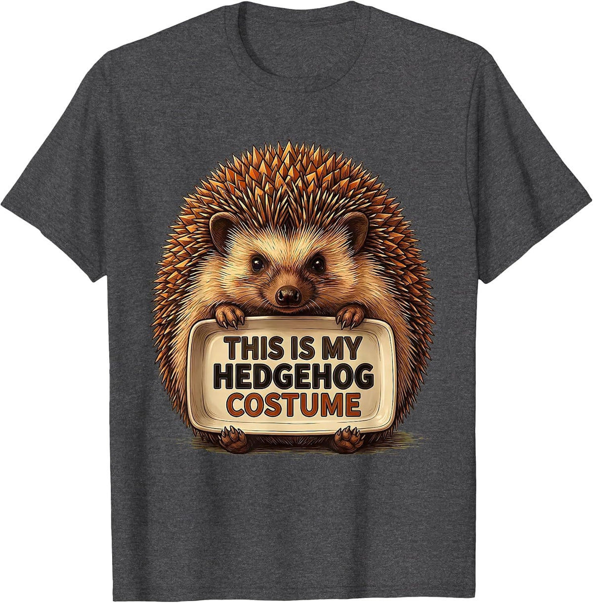 This Is My Hedgehog Costume Funny Halloween Lazy Costume T-Shirt - Dark Heather Grey