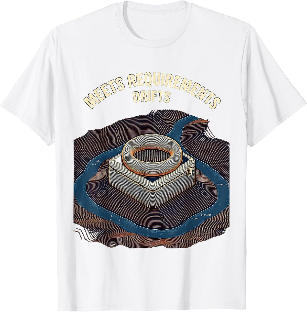 Men's Meets Requirements: Drifts Funny River Tubing Float Trip T-Shirt - White