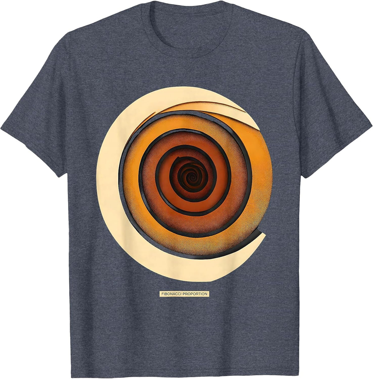 Fibonacci Proportion Sacred Geometry Math Enthusiast Spiral T-Shirt - Heather Blue