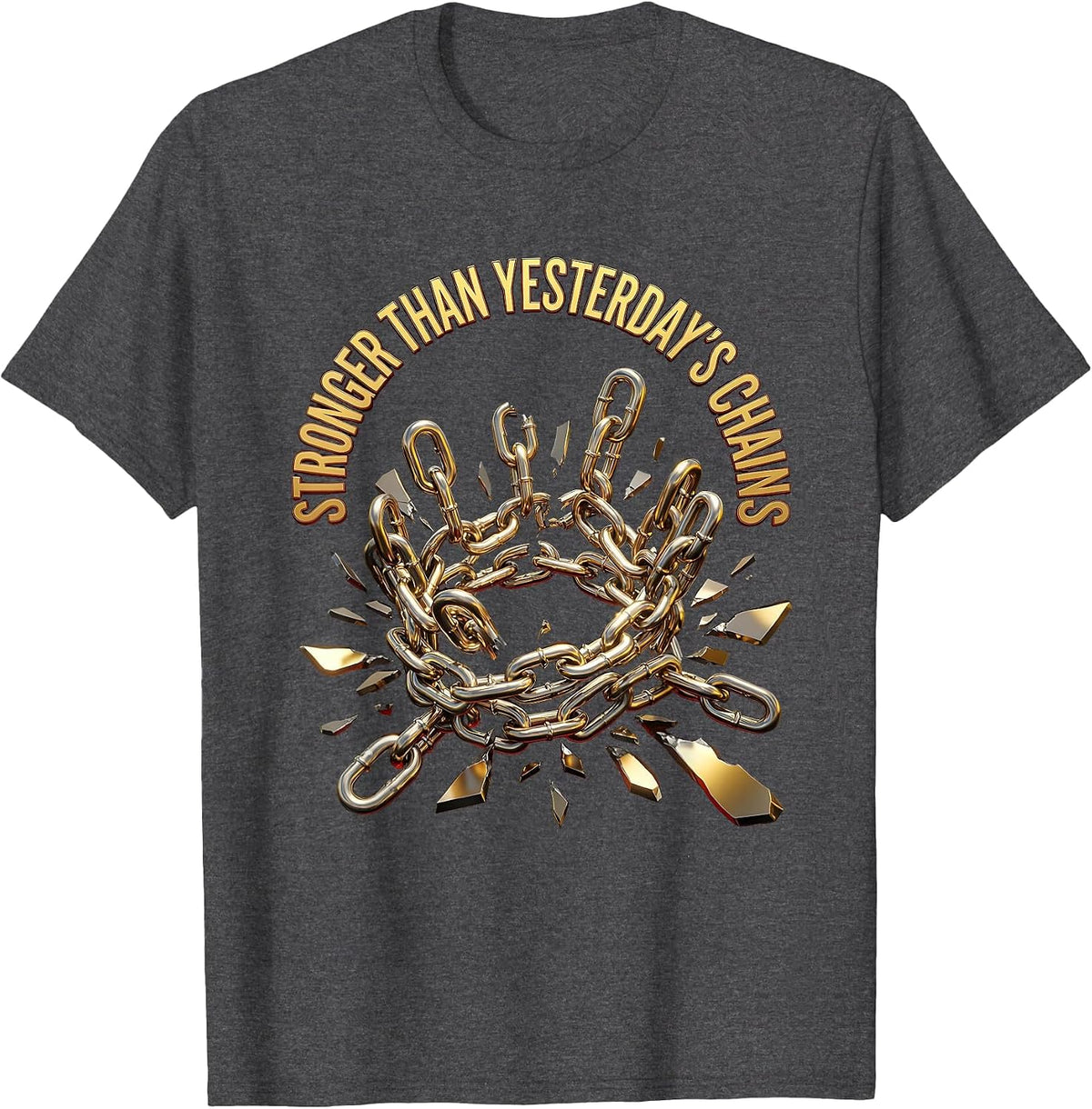 Stronger Than Yesterday's Chains Juneteenth Men T-Shirt - Dark Heather Grey