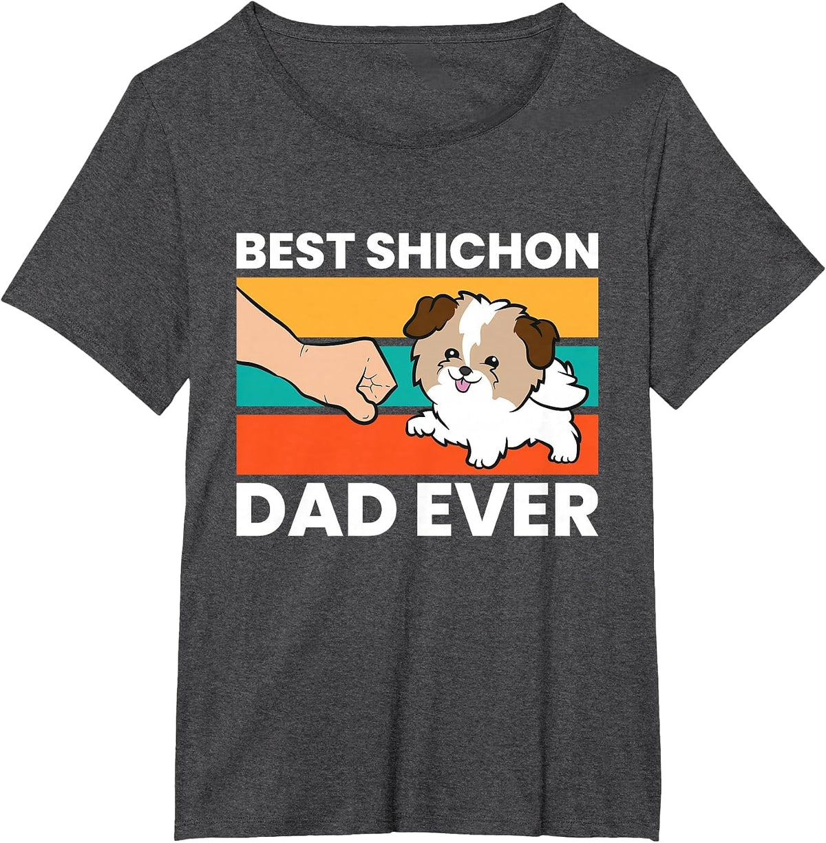 Best Shichon Dad Ever T-Shirt - Dark Heather Grey