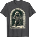 Men's Small. Unbothered. Undefeated Funny Honey Badger Animal T-Shirt - Dark Heather Grey