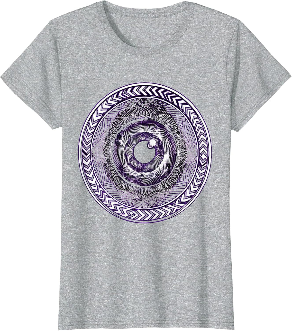 Neurodiversity Kaleidoscope Galaxy Eye Design T-Shirt - Heather Grey