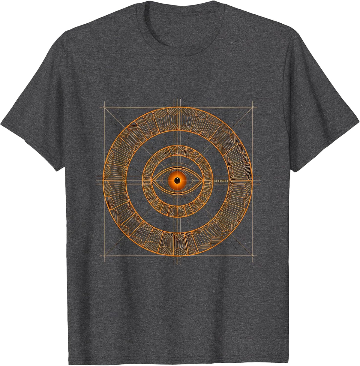 Golden Ratio Φ Minimalist Math Enthusiast Sacred Geometry T-Shirt - Dark Heather Grey