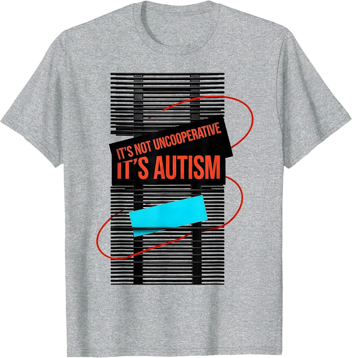 Men's It's Not Uncooperative It's Autism Neurodiversity Awareness T-Shirt - Heather Grey