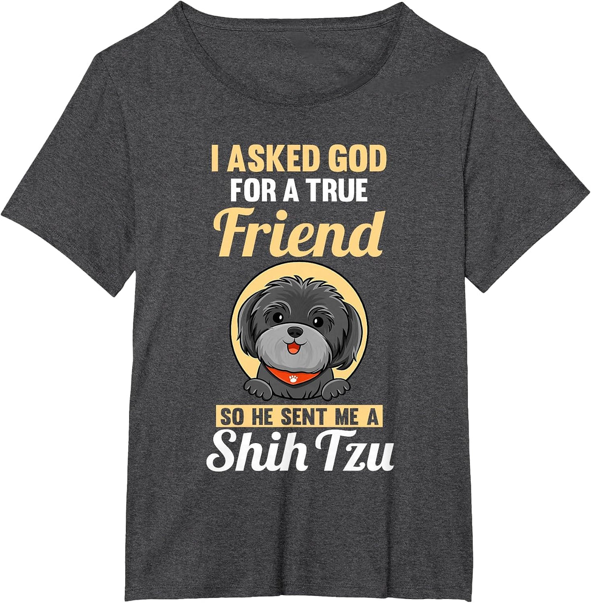 Dog Shih Tzu T-Shirt - Dark Heather Grey