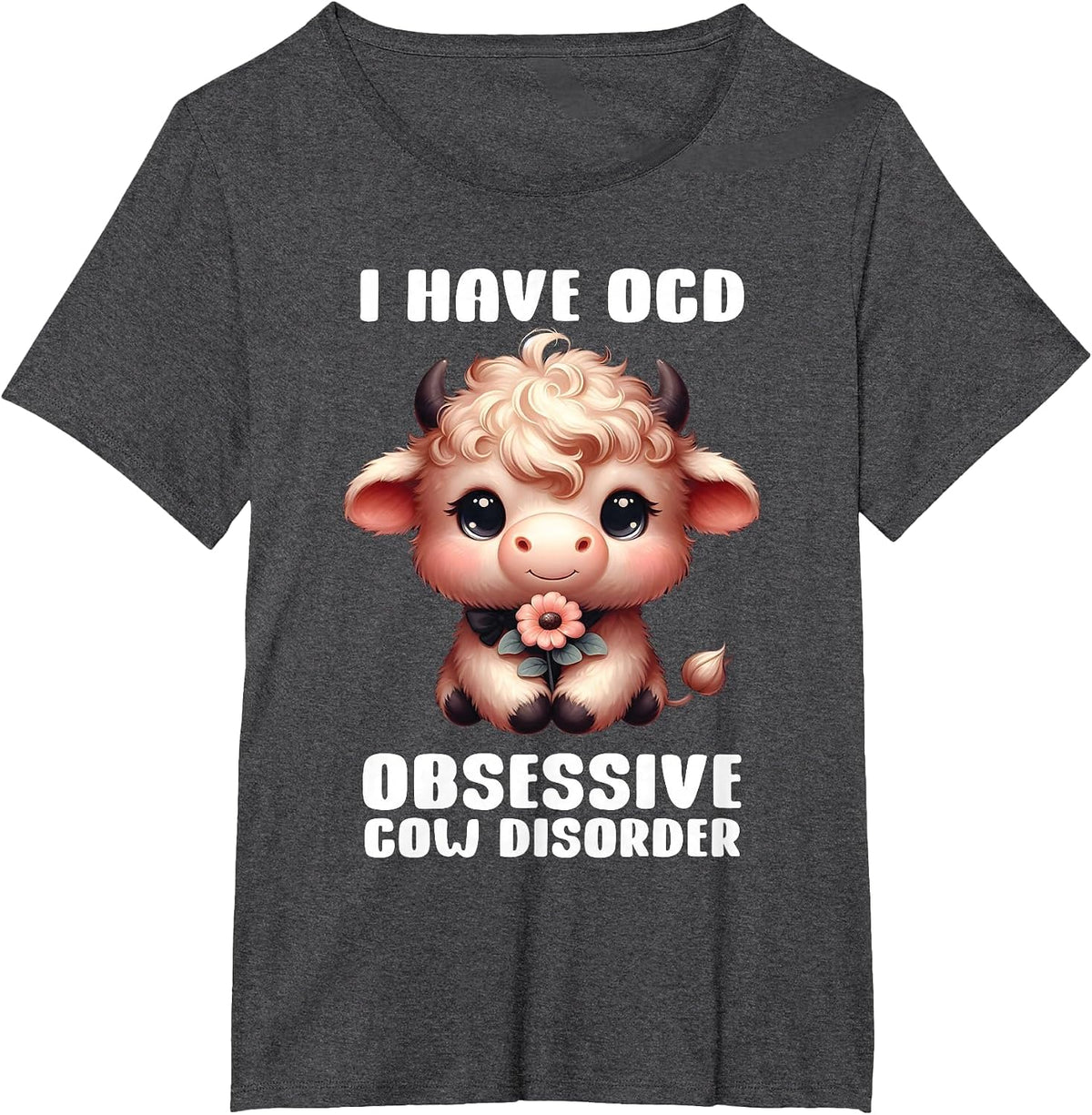 I Have OCD Obsessive Cow Disorder Cow Lover Farmer T-Shirt - Dark Heather Grey