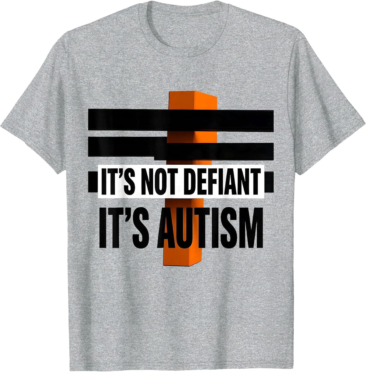 Men's It's Not Defiant It's Autism Neurodiversity Awareness T-Shirt - Heather Grey