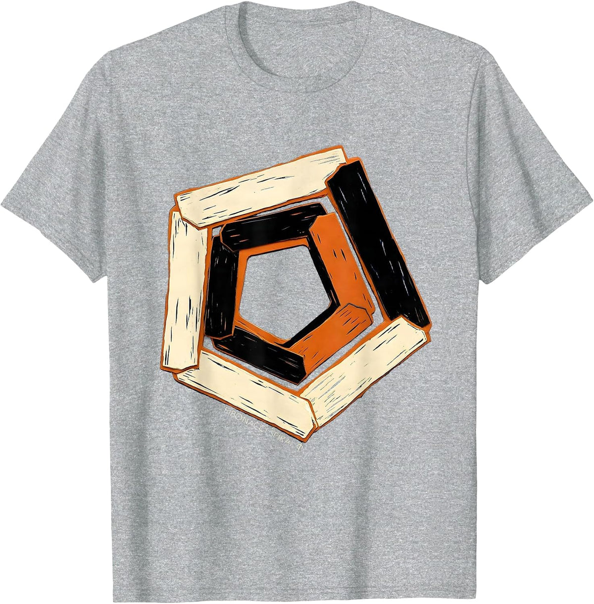 Men's Fibonacci Spiral Φ Sacred Geometry Math Enthusiast T-Shirt - Heather Grey