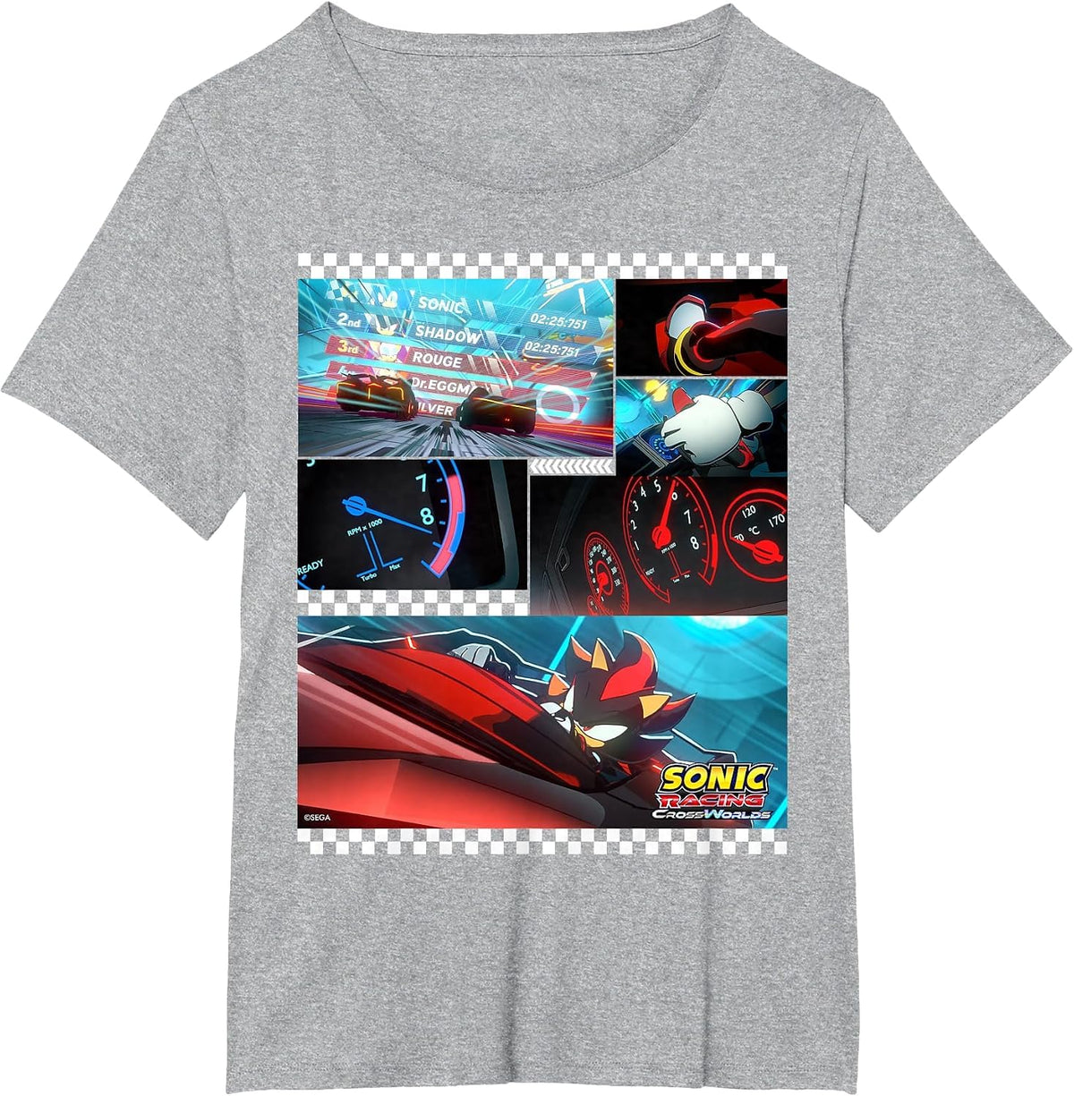 Sonic Racing CrossWorlds - Shadow the Hedgehog, Locked in T-Shirt - Heather Grey