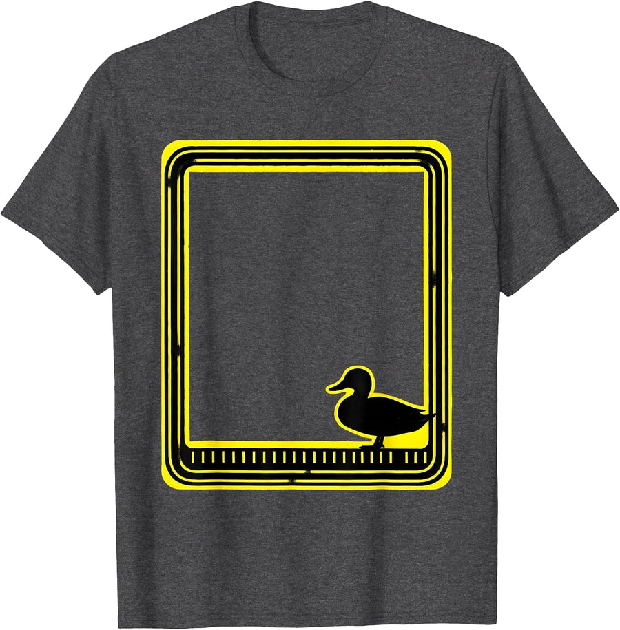 Men's Duck Decoy Stencil Graphic Hunting Dad Humor T-Shirt - Dark Heather Grey