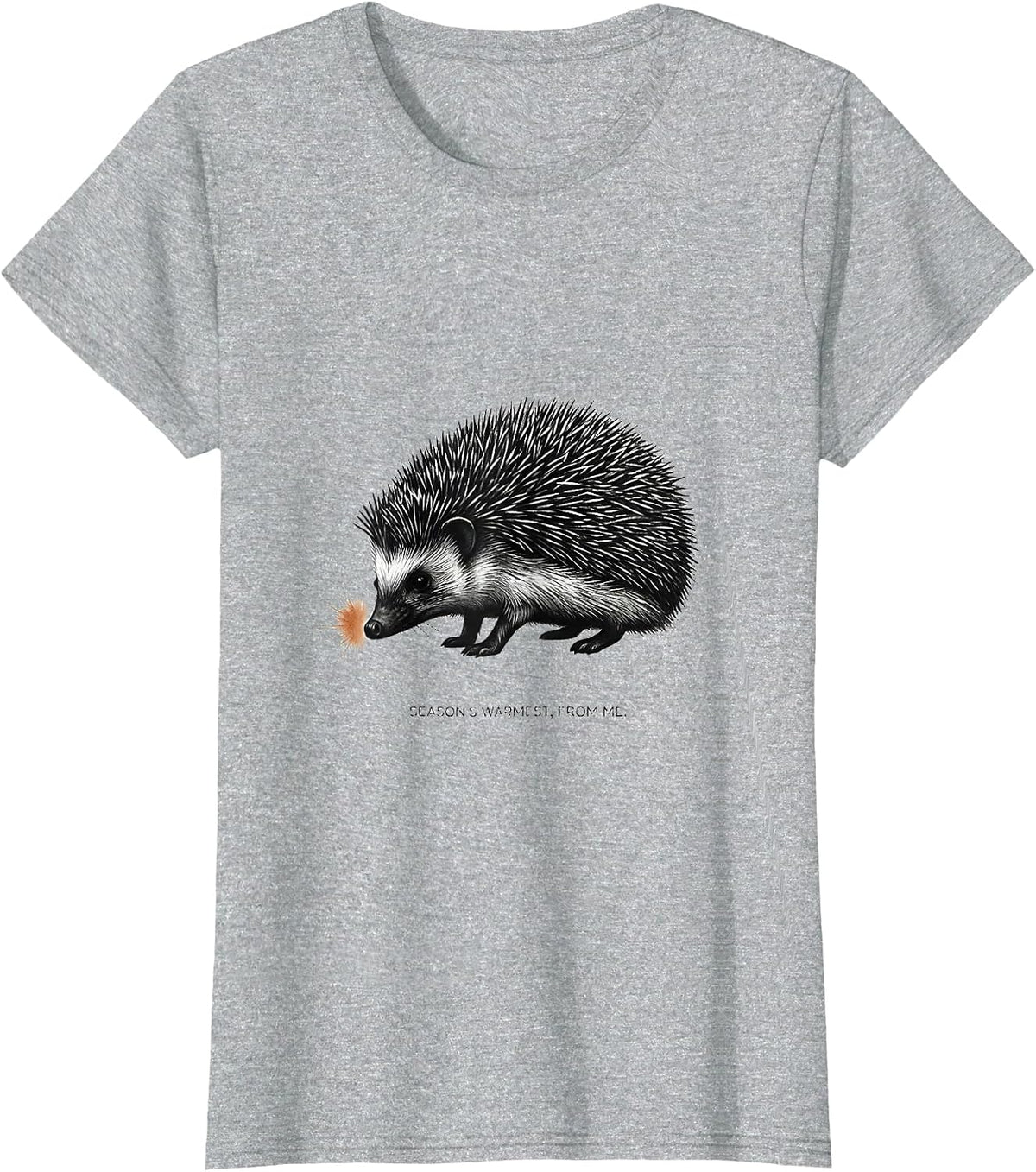 Women's Season's Warmest From Me Cute Hedgehog Animal Lover Gift T-Shirt - Heather Grey