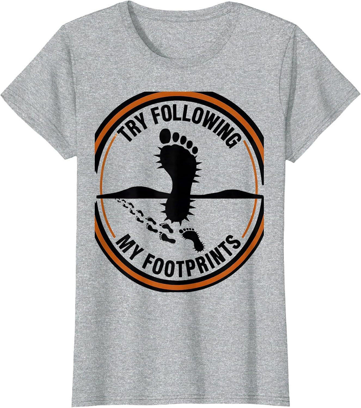 Try Following My Footprints Cross Country Running Team Gift T-Shirt - Heather Grey