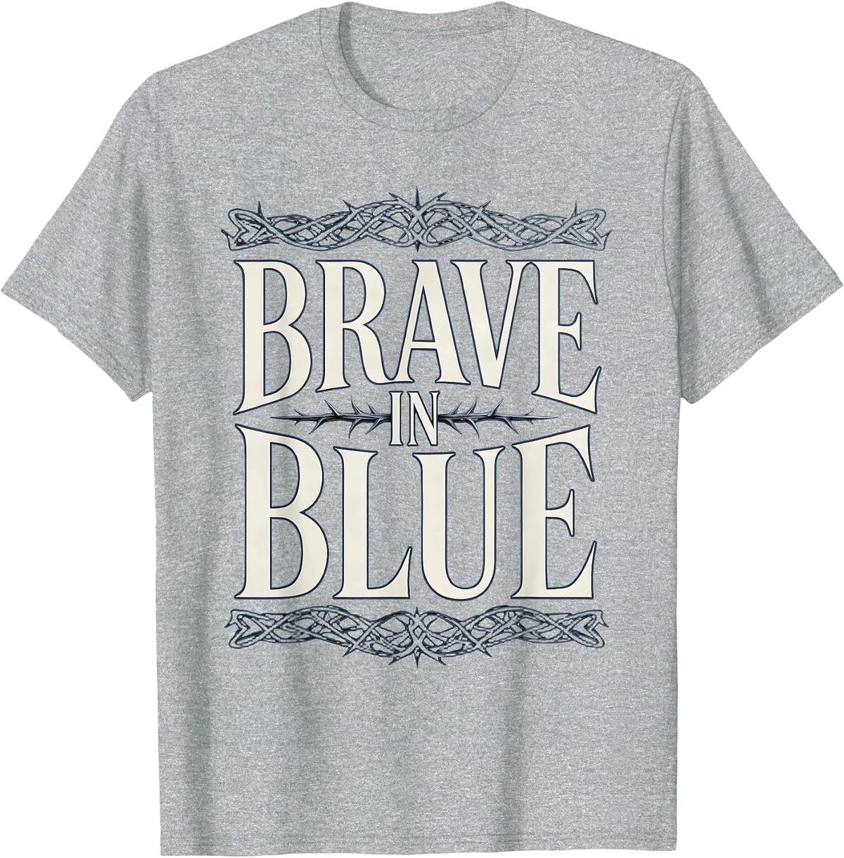 Men's Brave in Blue Law Enforcement Tribute Design T-Shirt - Heather Grey
