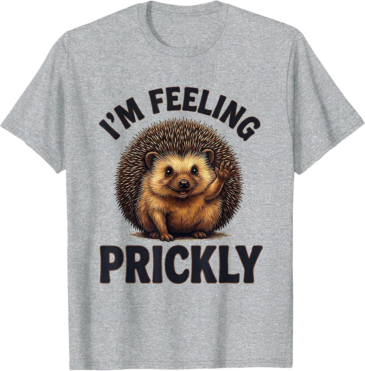 Men's I’m Feeling Prickly Funny Hedgehog Lover Humor Christmas T-Shirt - Heather Grey