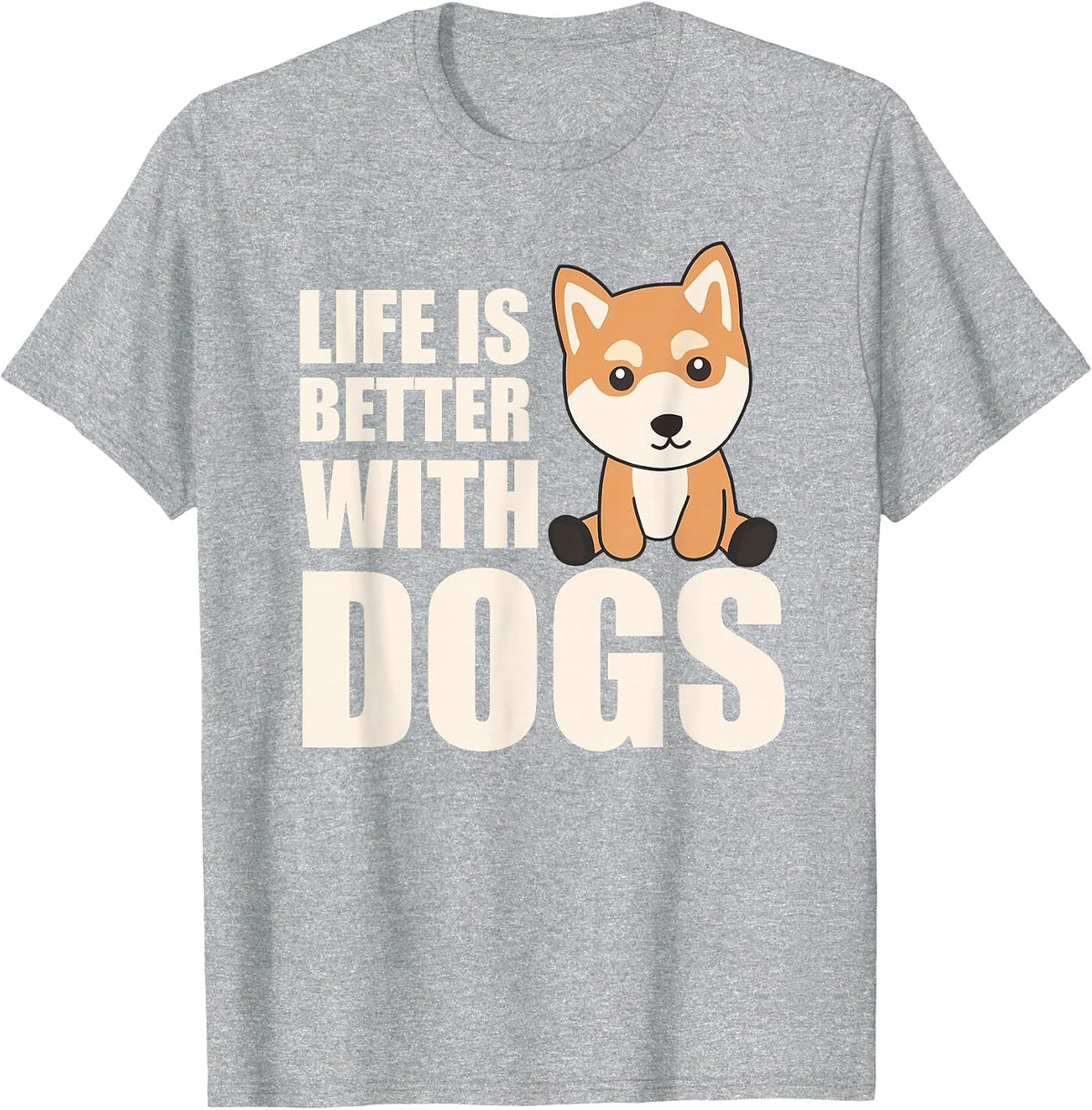 Life is Better with A Shiba Inu T-Shirt - Heather Grey