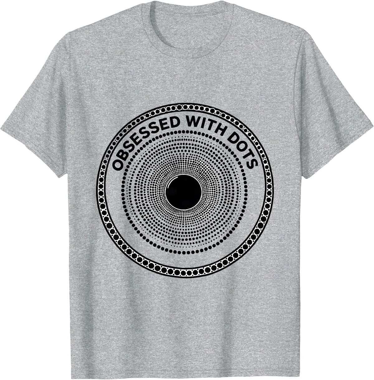 Men's Obsessed With Dots Quirky Pattern Design T-Shirt - Heather Grey