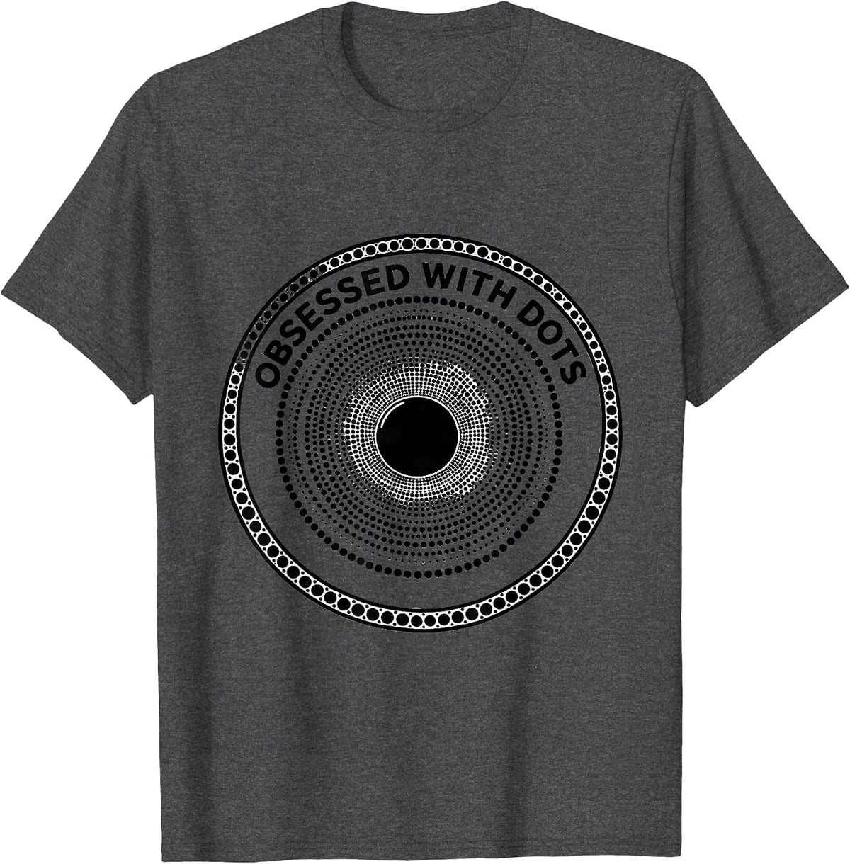 Men's Obsessed With Dots Quirky Pattern Design T-Shirt - Dark Heather Grey