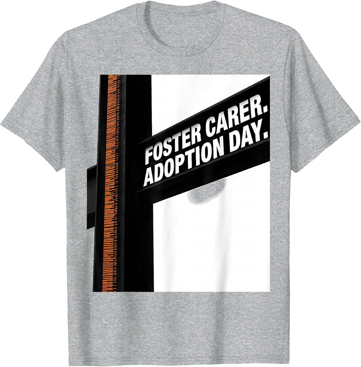 Men's Foster Carer Adoption Day Brutalist Graphic Family Keepsake T-Shirt - Heather Grey