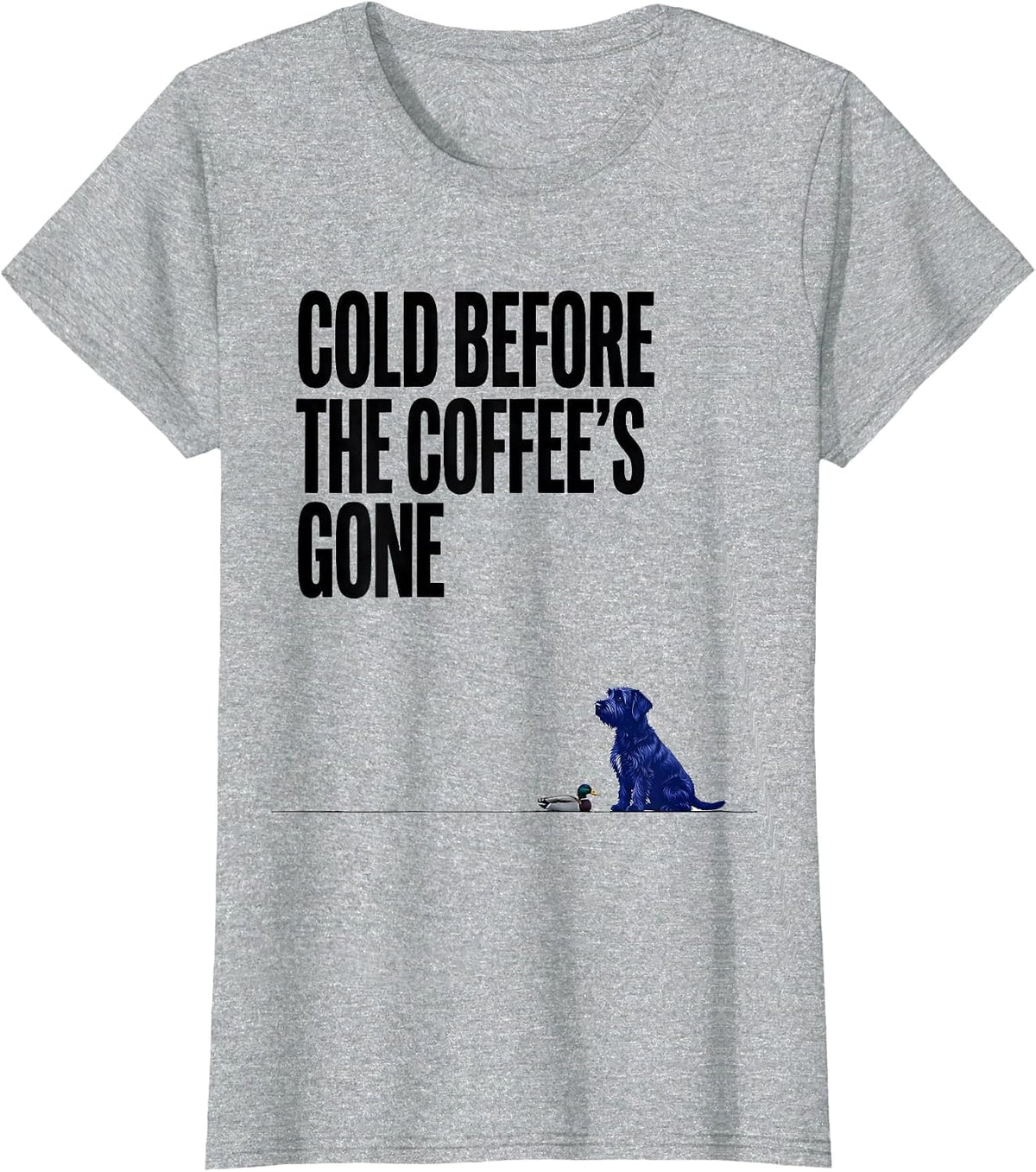 Cold Before The Coffee's Gone Vintage Labrador Duck Hunting T-Shirt - Heather Grey
