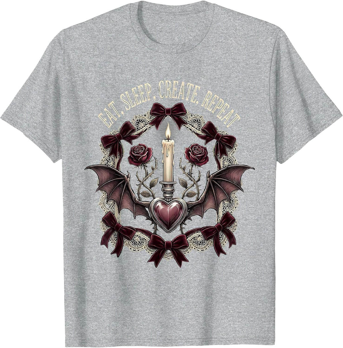Men's Eat Sleep Create Repeat Renaissance Men Design T-Shirt - Heather Grey