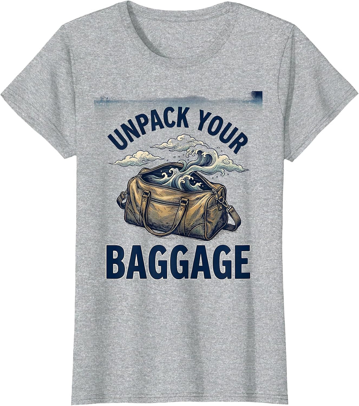 Unpack Your Baggage Mental Health Matters Design T-Shirt - Heather Grey