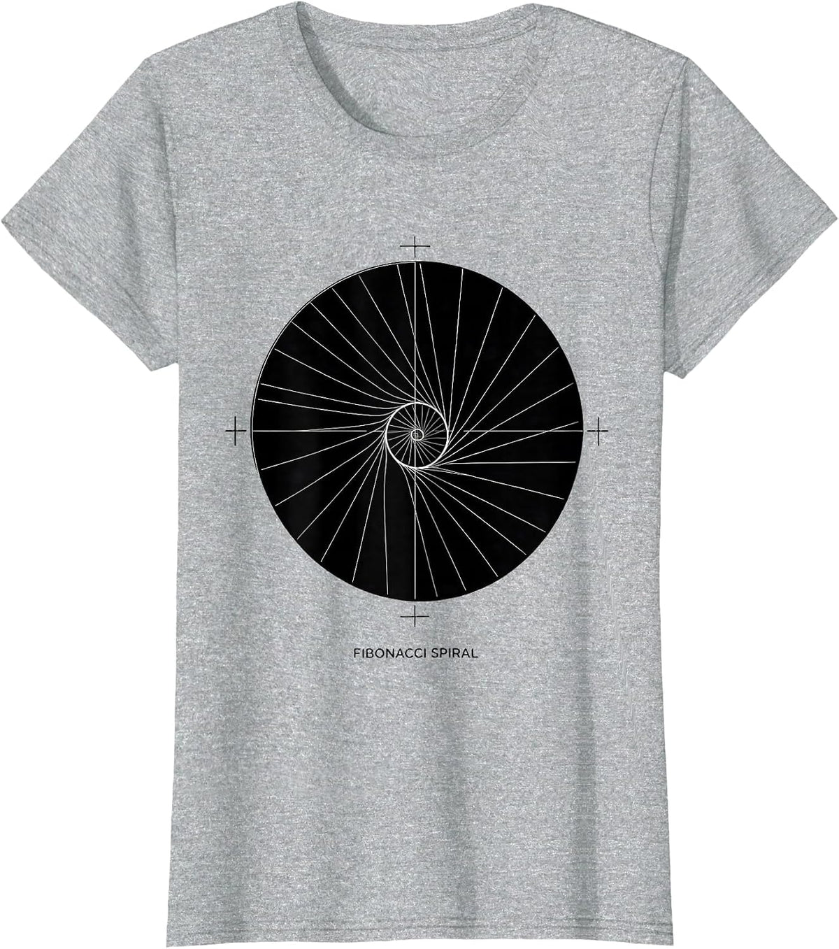 Fibonacci Spiral Ratio Mathematicians Sacred Geometry T-Shirt - Heather Grey