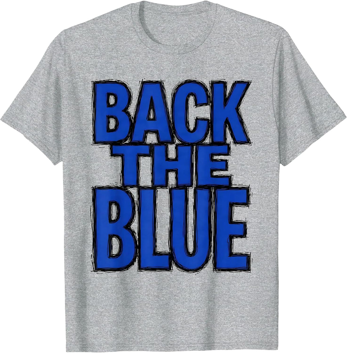 Men's Back the Blue Law Enforcement Support Design T-Shirt - Heather Grey