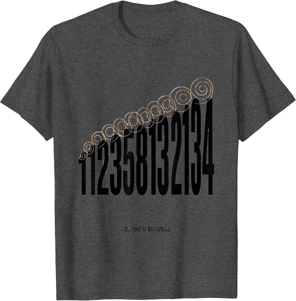 Men's One Rule It Just Grows Math Enthusiast Sacred Geometry T-Shirt - Dark Heather Grey