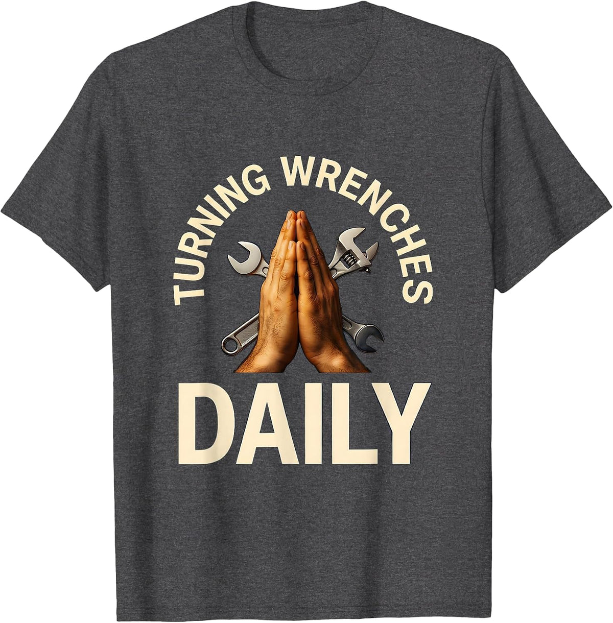 Turning Wrenches Daily Mechanic Design T-Shirt - Dark Heather Grey