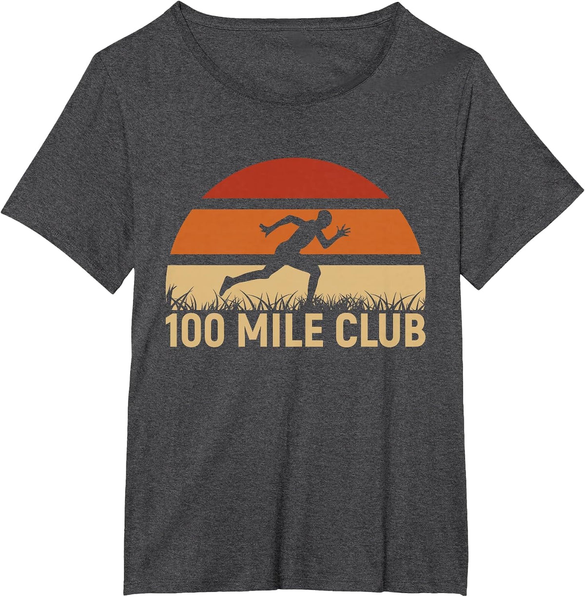 100 Mile Club Ultra Running Ultra Marathon Runner T-Shirt - Dark Heather Grey