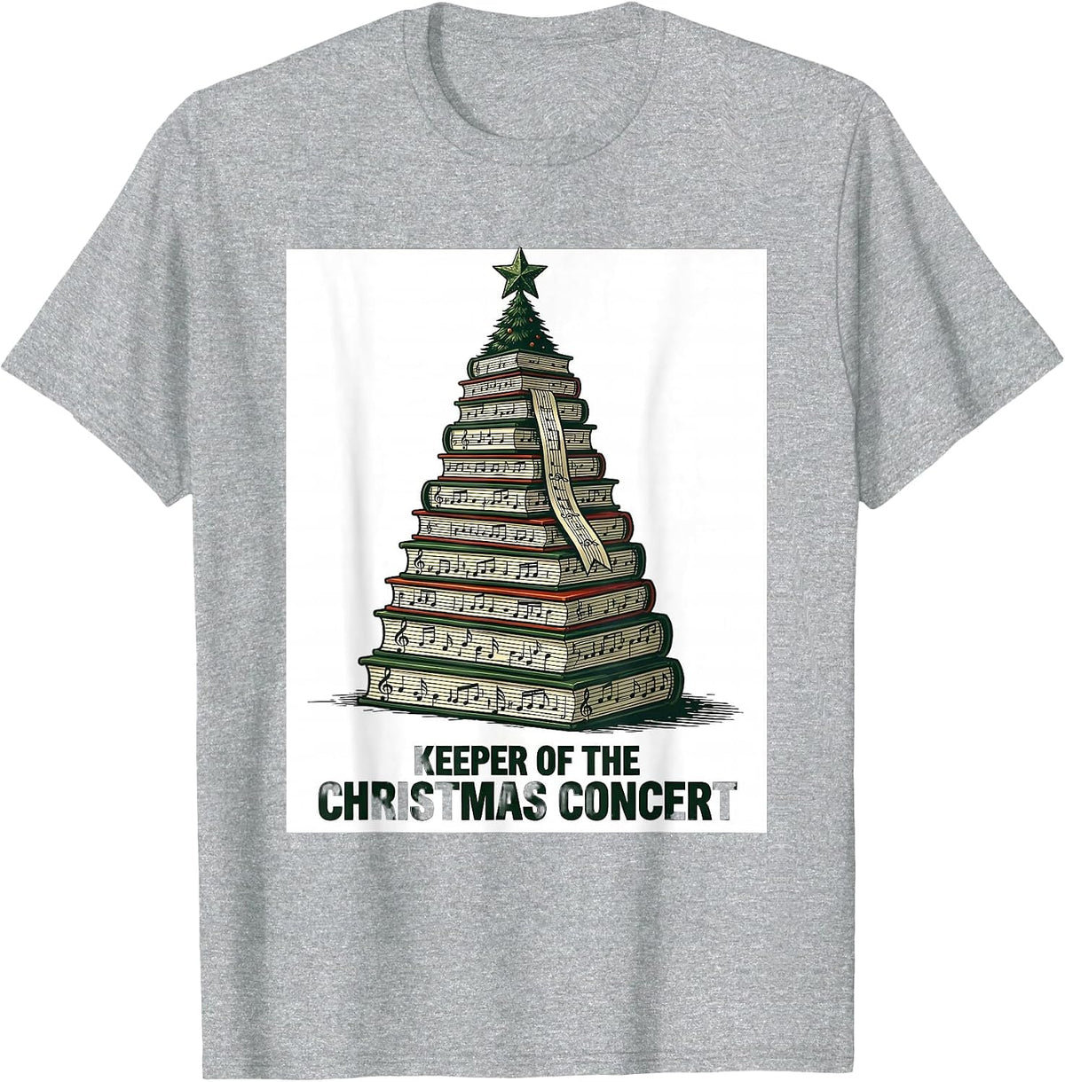 Men's Keeper Of The Christmas Concert Festive Music Teacher Gift T-Shirt - Heather Grey