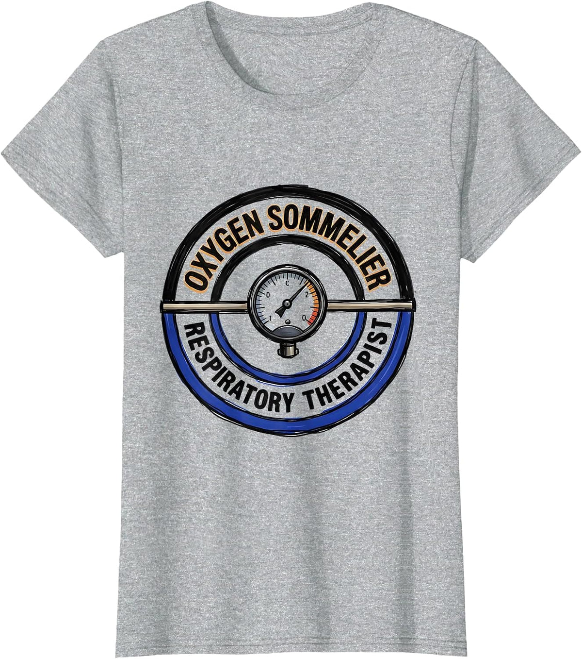 Women's Oxygen Sommelier Respiratory Therapist Occupational Pride T-Shirt - Heather Grey