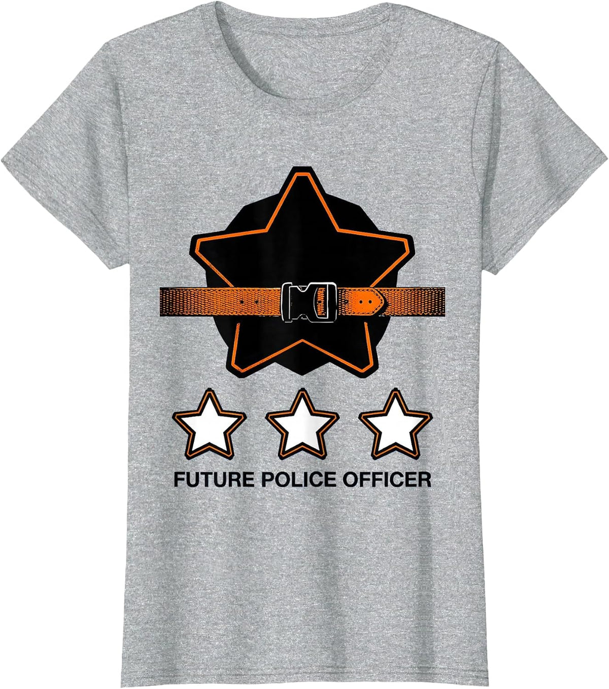 Future Police Officer Brutalist Graphic Halloween Costume T-Shirt - Heather Grey