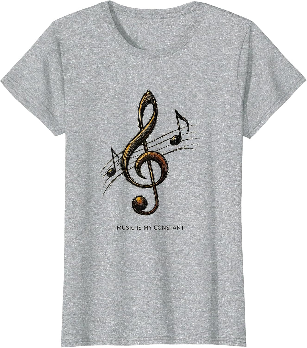 Music Is My Constant Minimalist Music Lover Gift T-Shirt - Heather Grey