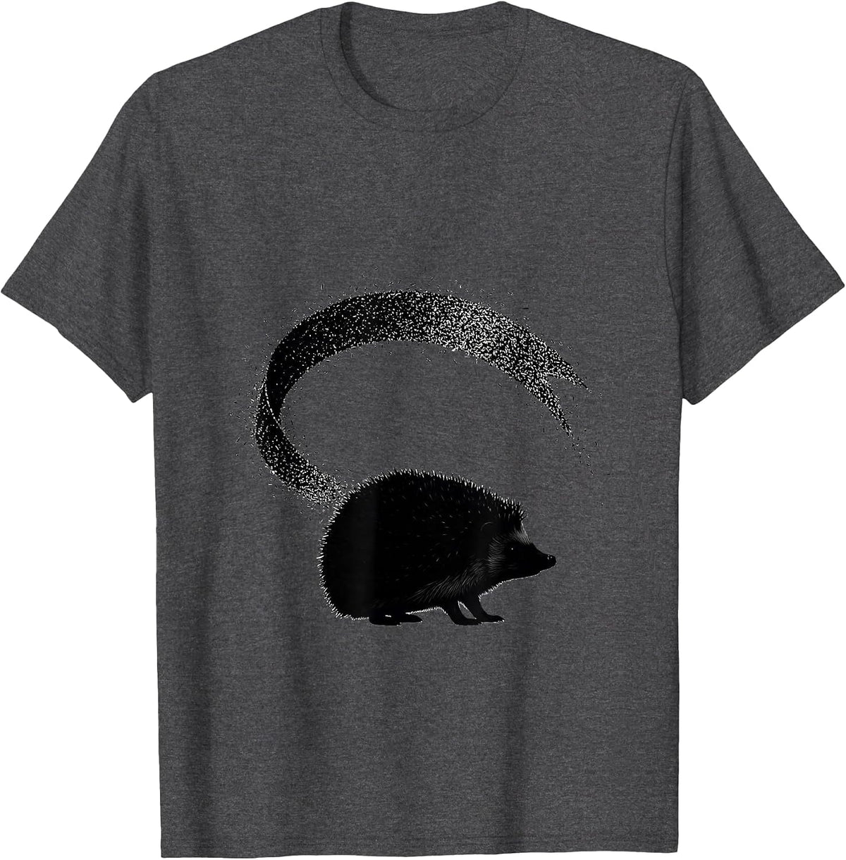 Men's Hedgehog Silhouette Whimsical Animal Lover Gift T-Shirt - Dark Heather Grey