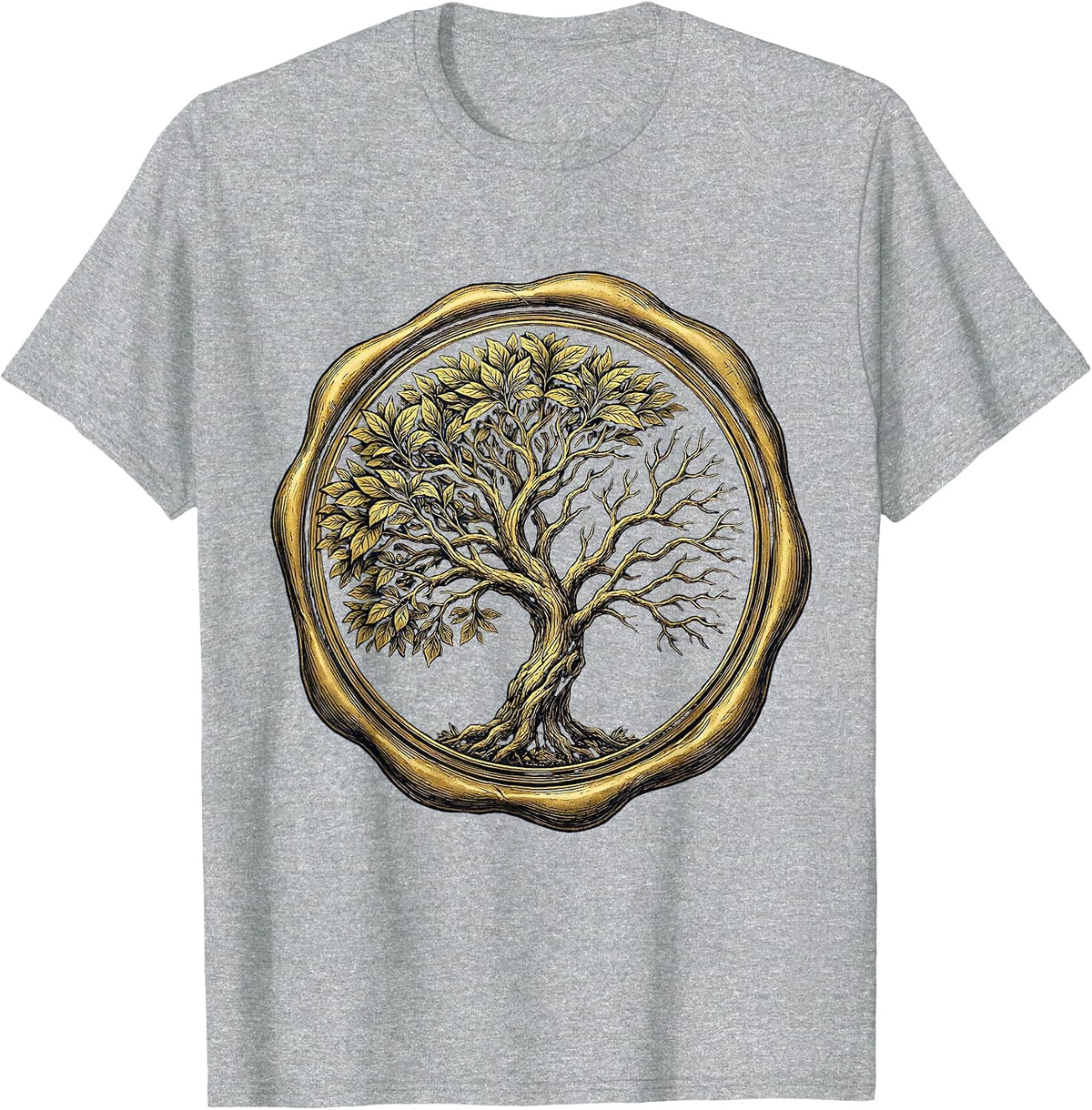 Men's Neurodiversity Asymmetrical Tree Graphic Design T-Shirt - Heather Grey