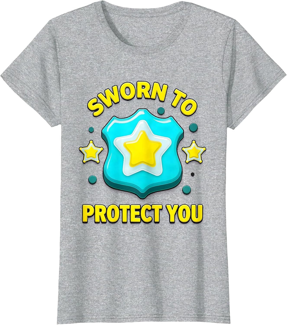 Sworn to Protect You Law Enforcement Design T-Shirt - Heather Grey