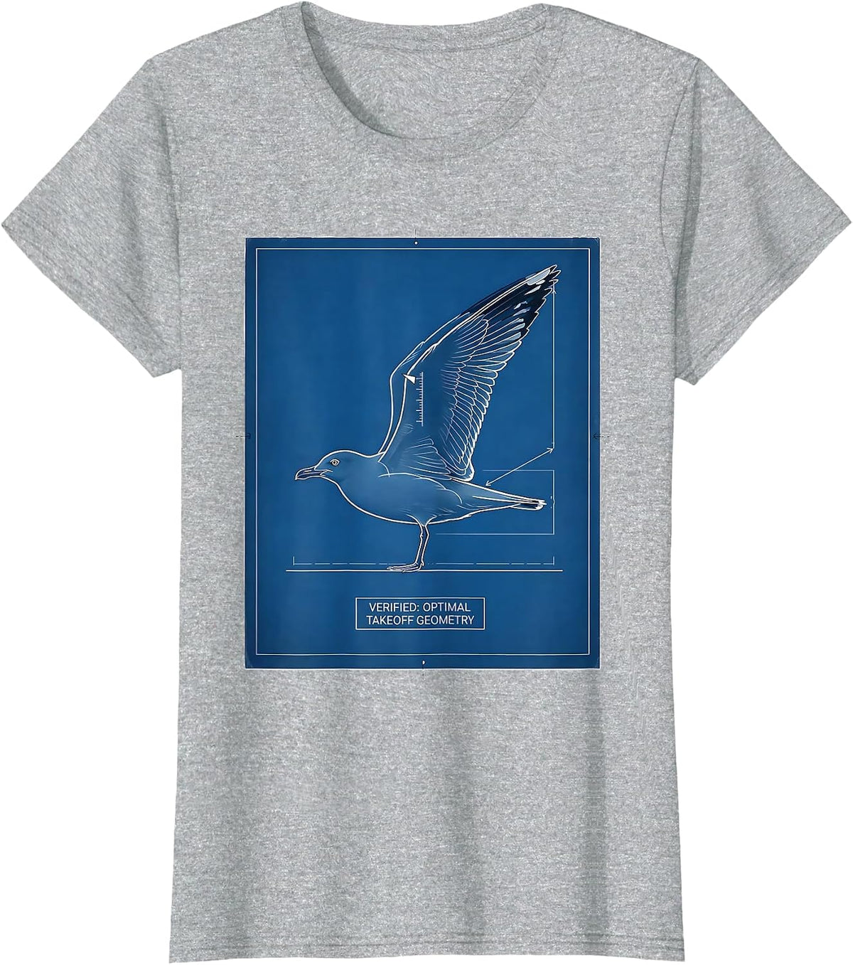 Women's Verified Optimal Takeoff Geometry Triangull Funny Geometric T-Shirt - Heather Grey