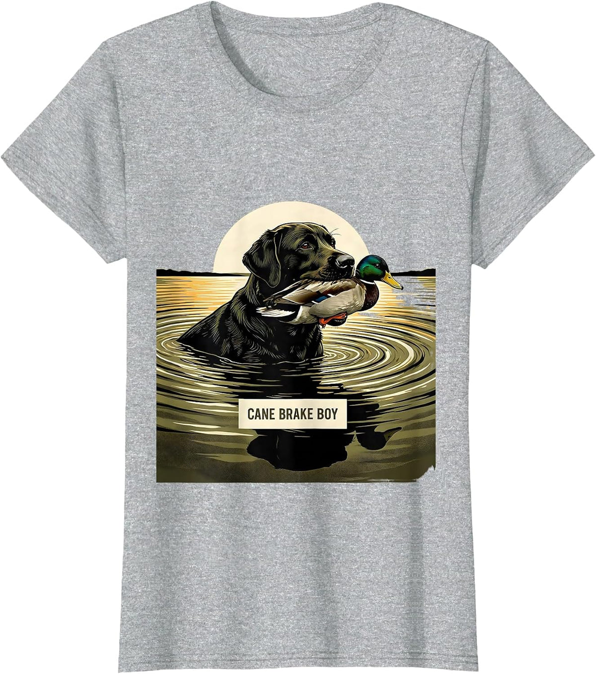 Women's Cane Brake Boy Vintage Labrador Duck Hunting Southern T-Shirt - Heather Grey