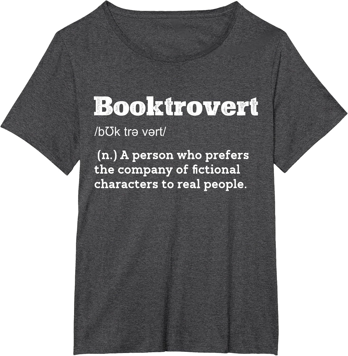 Booktrovert Definition Funny Book Lover Meaning Reader T-Shirt - Dark Heather Grey