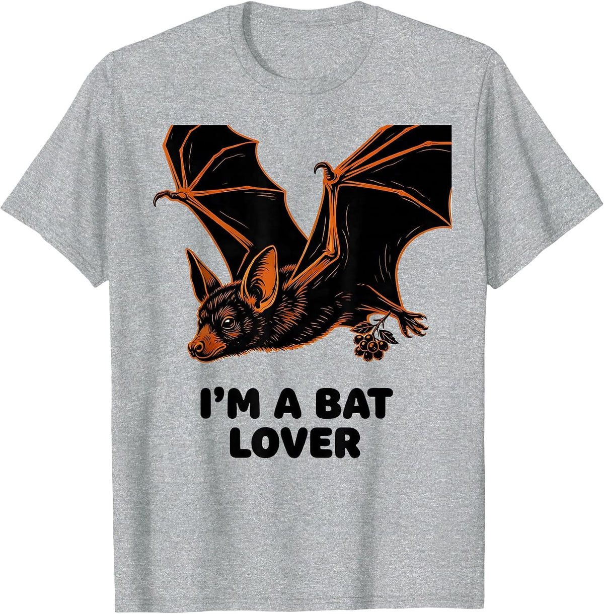 Men's I'm A Bat Lover Funny Bat Enthusiast Wildlife Conservation T-Shirt - Heather Grey