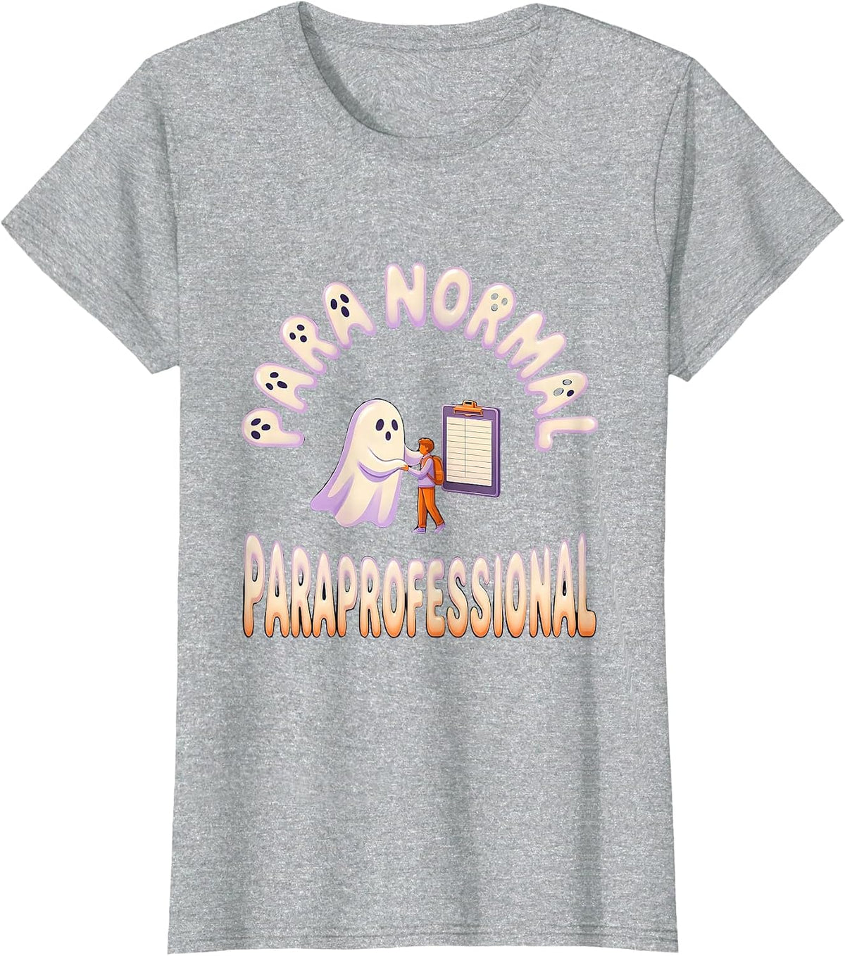 Women's Para Normal Paraprofessional Ghost SpEd Halloween Teacher T-Shirt - Heather Grey