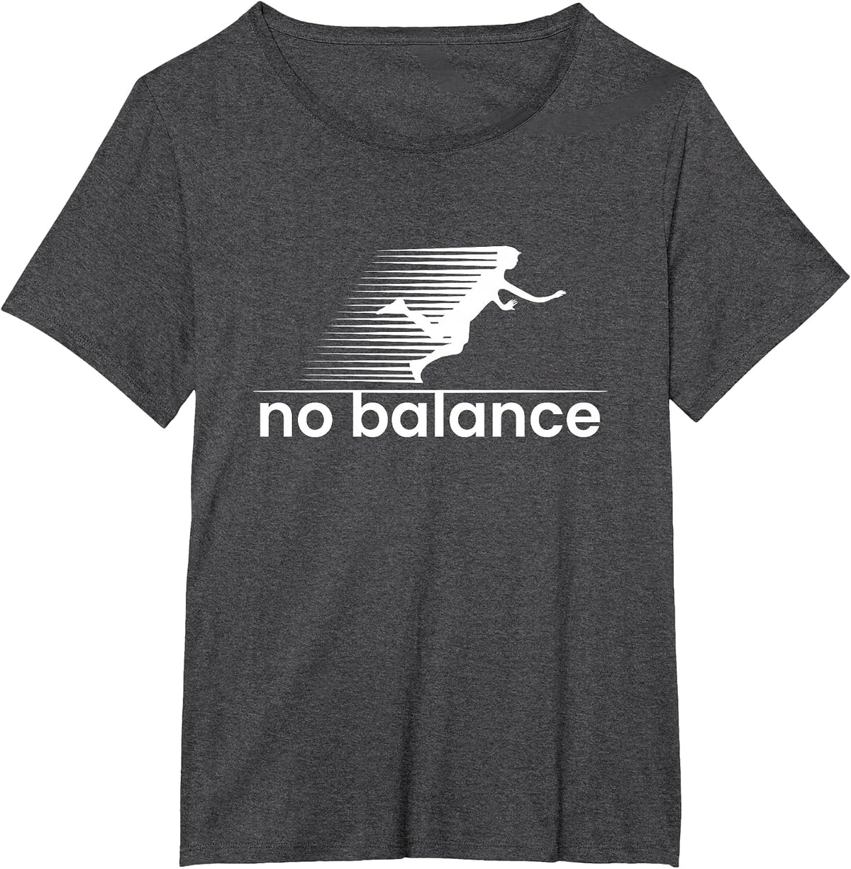 No Balance Funny Runner T-Shirt - Dark Heather Grey