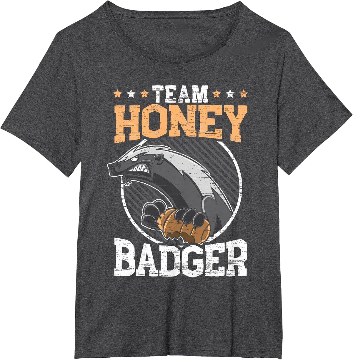 Team Honey Badger Fearless Animal Ratel Courageous Carnivore T-Shirt - Dark Heather Grey