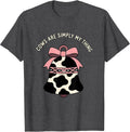 Men's Cows Are Simply My Thing Cute Coquette Bow Cow Lover Pattern T-Shirt - Dark Heather Grey