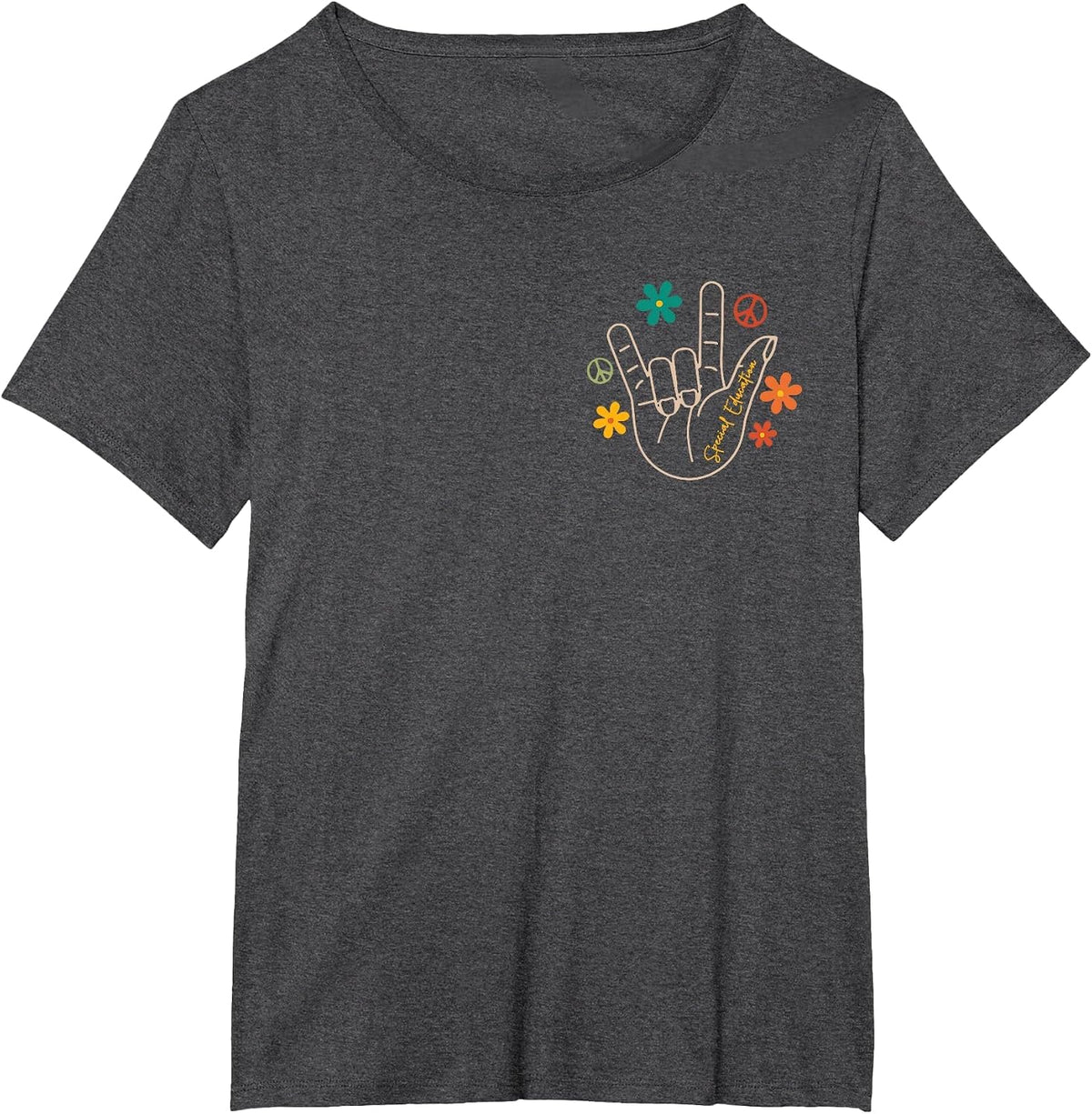 (2 Sides) Special Education Accept Adapt Advocate Inclusion T-Shirt - Dark Heather Grey