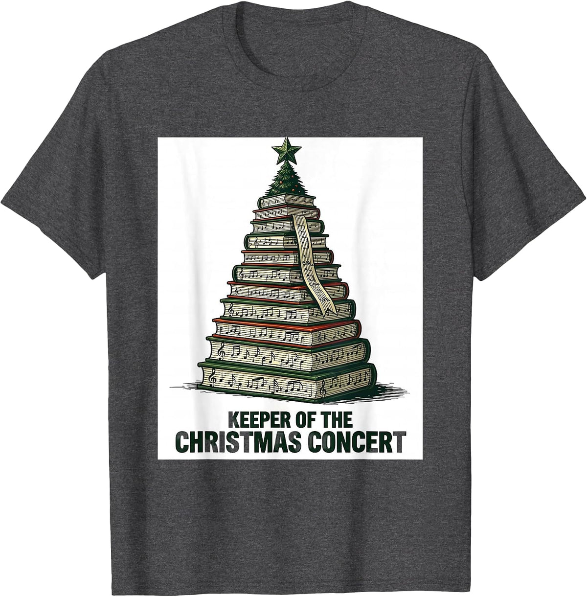 Men's Keeper Of The Christmas Concert Festive Music Teacher Gift T-Shirt - Dark Heather Grey